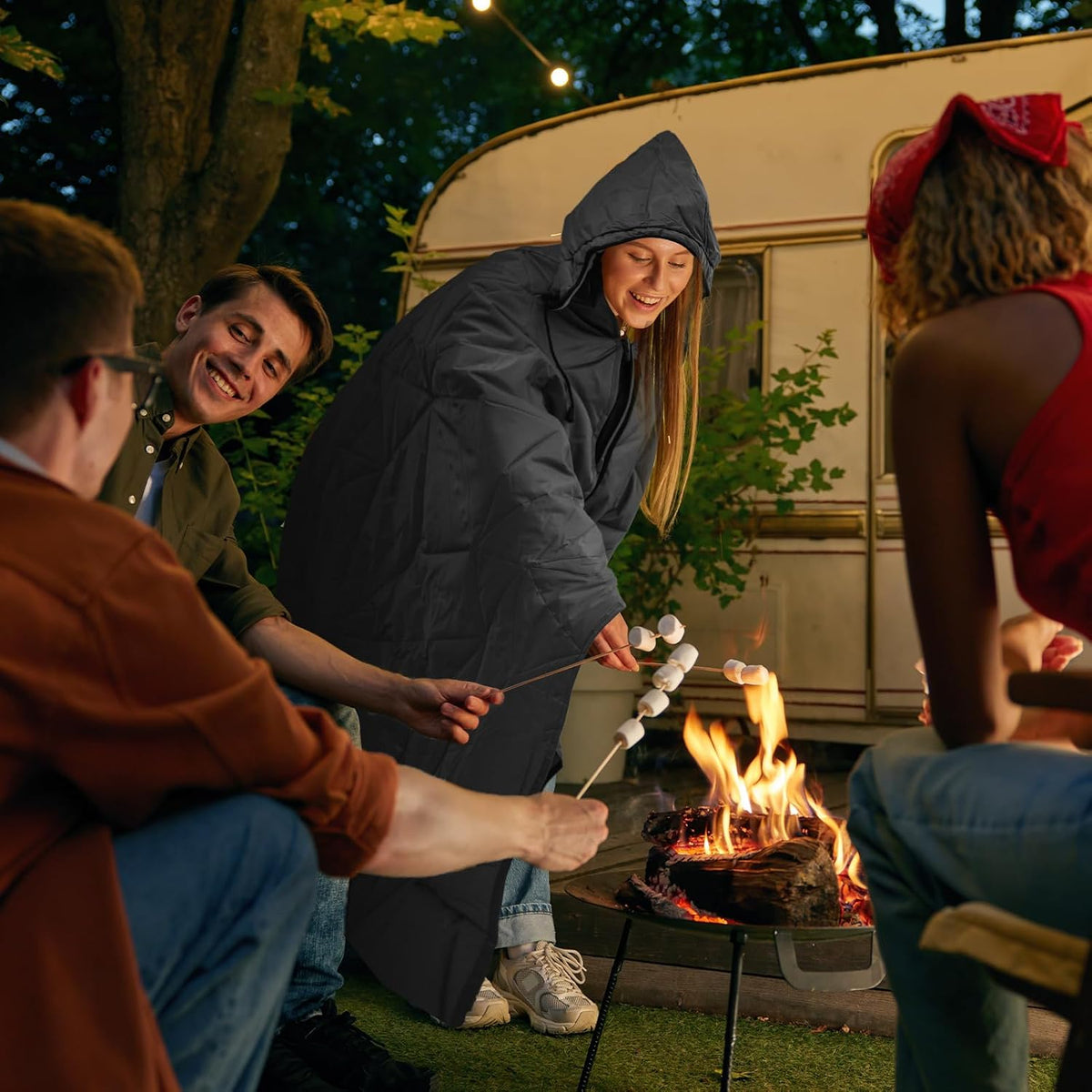 Large Waterproof Outdoor Blanket Thick Fleece 80" x 58"