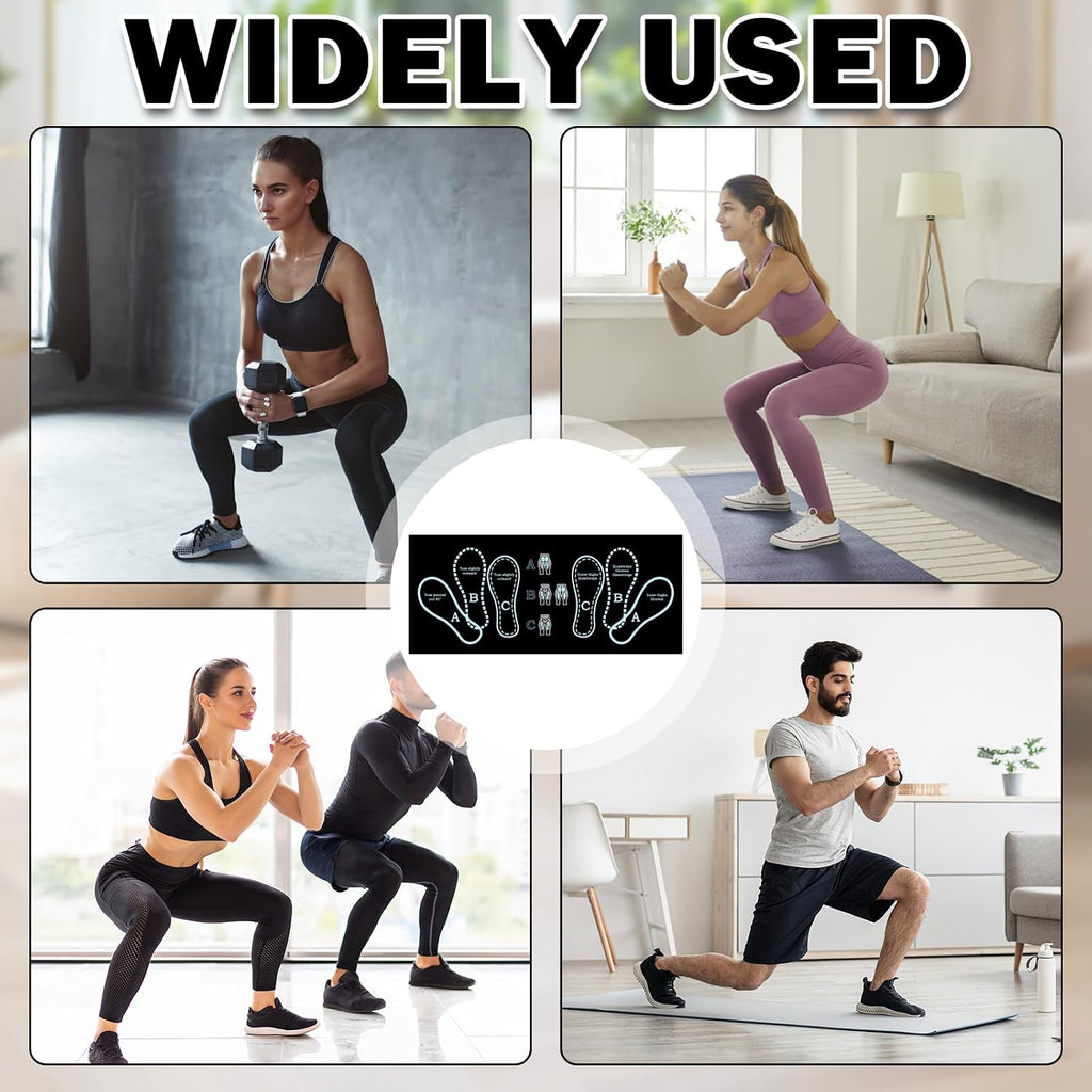 Anti-Slip Squat Mat, Squat Mat with Foot Position Sports Accessories for Home Workout, Anti-Slip & Shock-Absorbing Scientific Design Suitable for Home & Gym Use