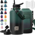 DYSANKY Insulated Water Bottle w/Straw Lid & Portable Carrier Bag, 64oz