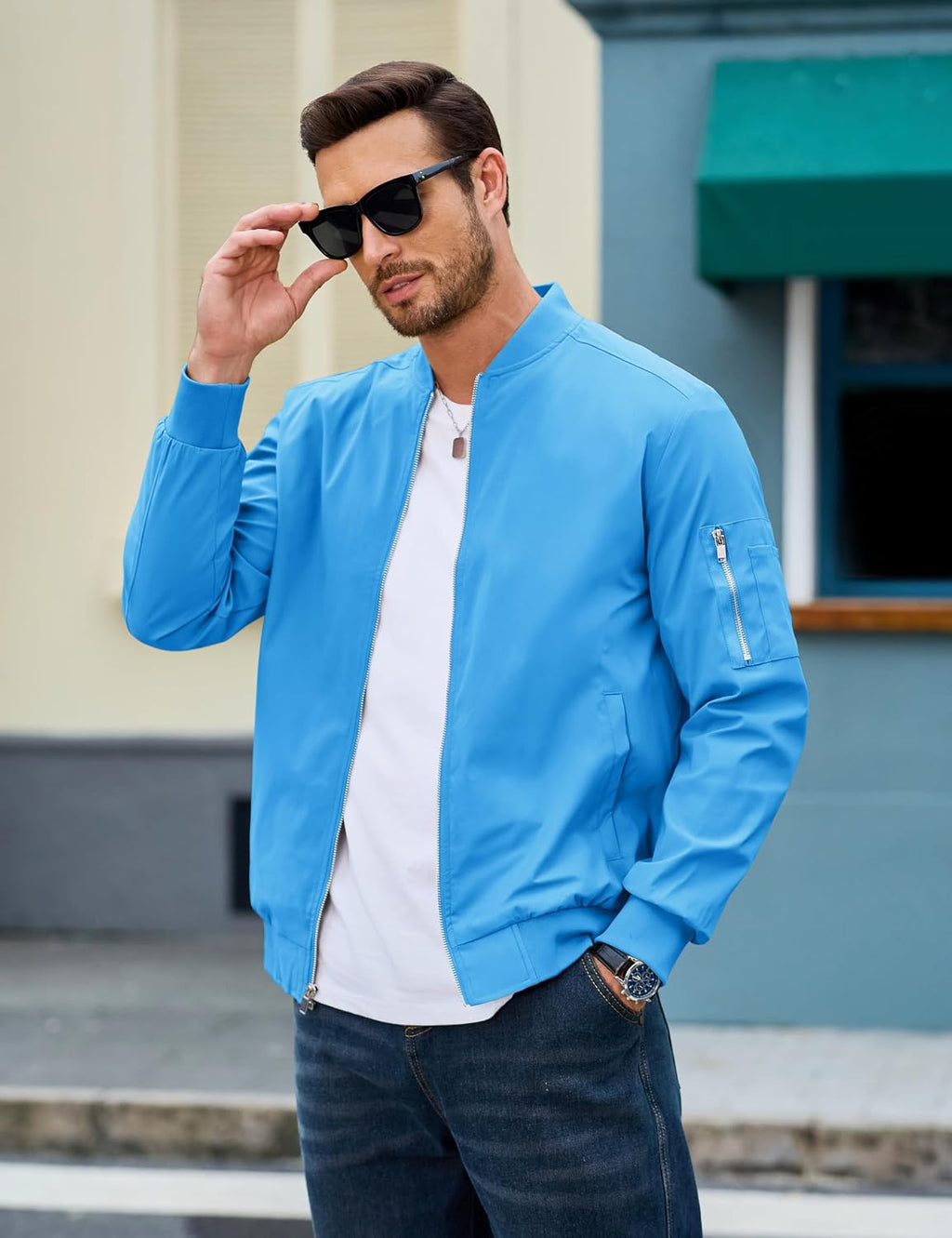 MAGCOMSEN Men's Bomber Jacket Lightweight Windbreaker Spring Fall Jacket