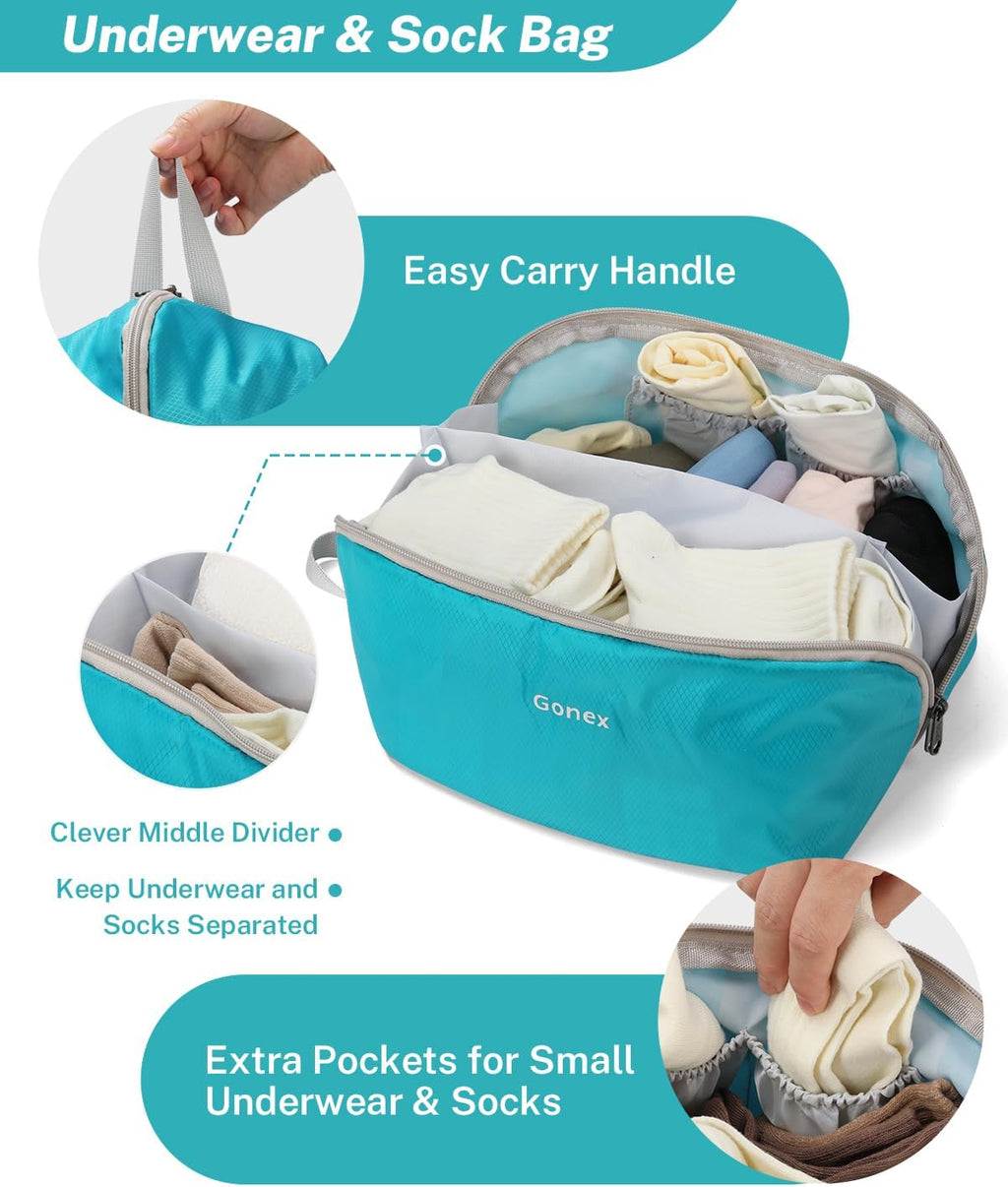 Gonex Compression Packing Cubes for Travel, Mesh Bags Luggage Organizers