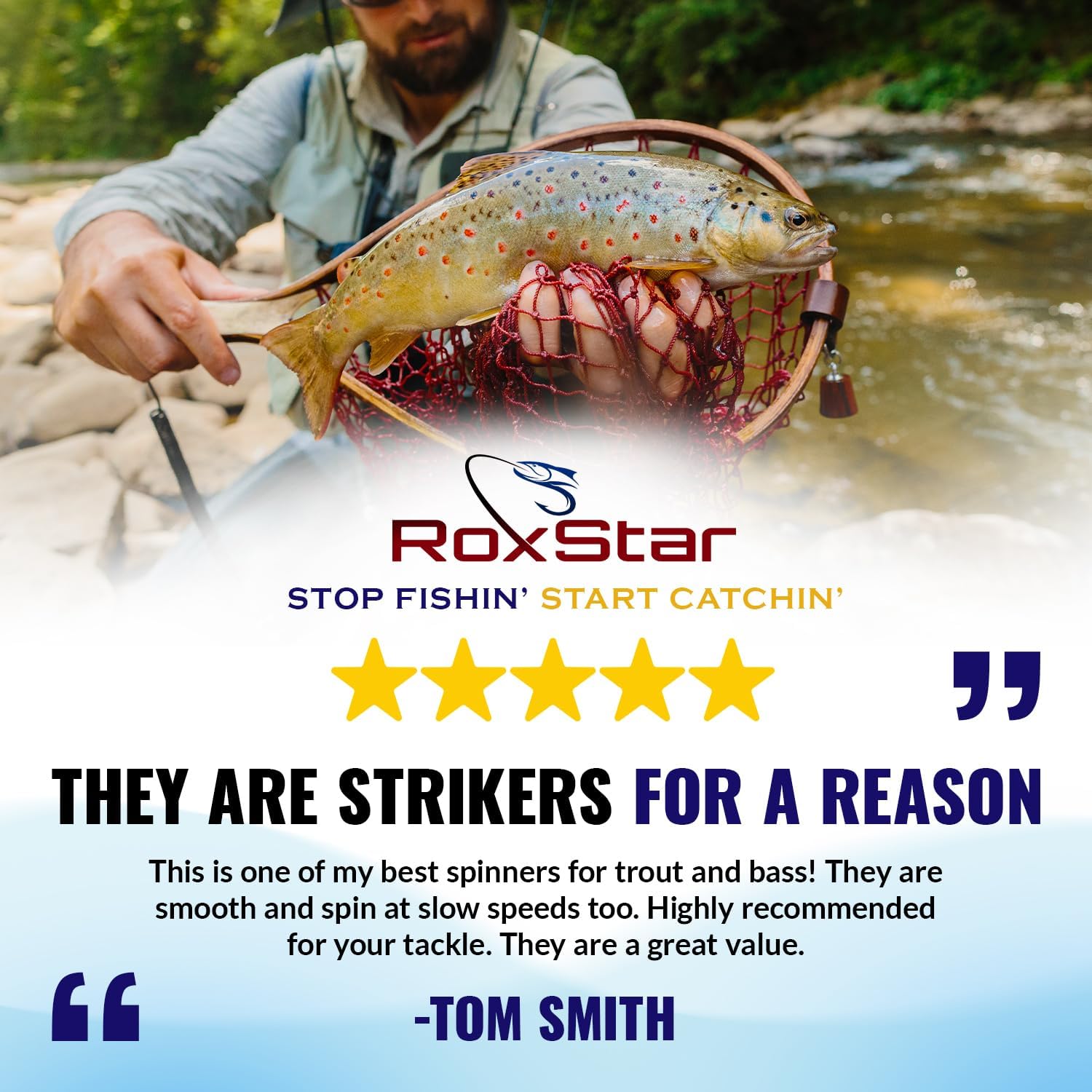 RoxStar Fly Strikers Proven Nationwide to Out-Fish Any Spinner | Hand-Tied in The USA | Most Versatile Fishing Spinner Ever! Trout, Bass, Steelhead