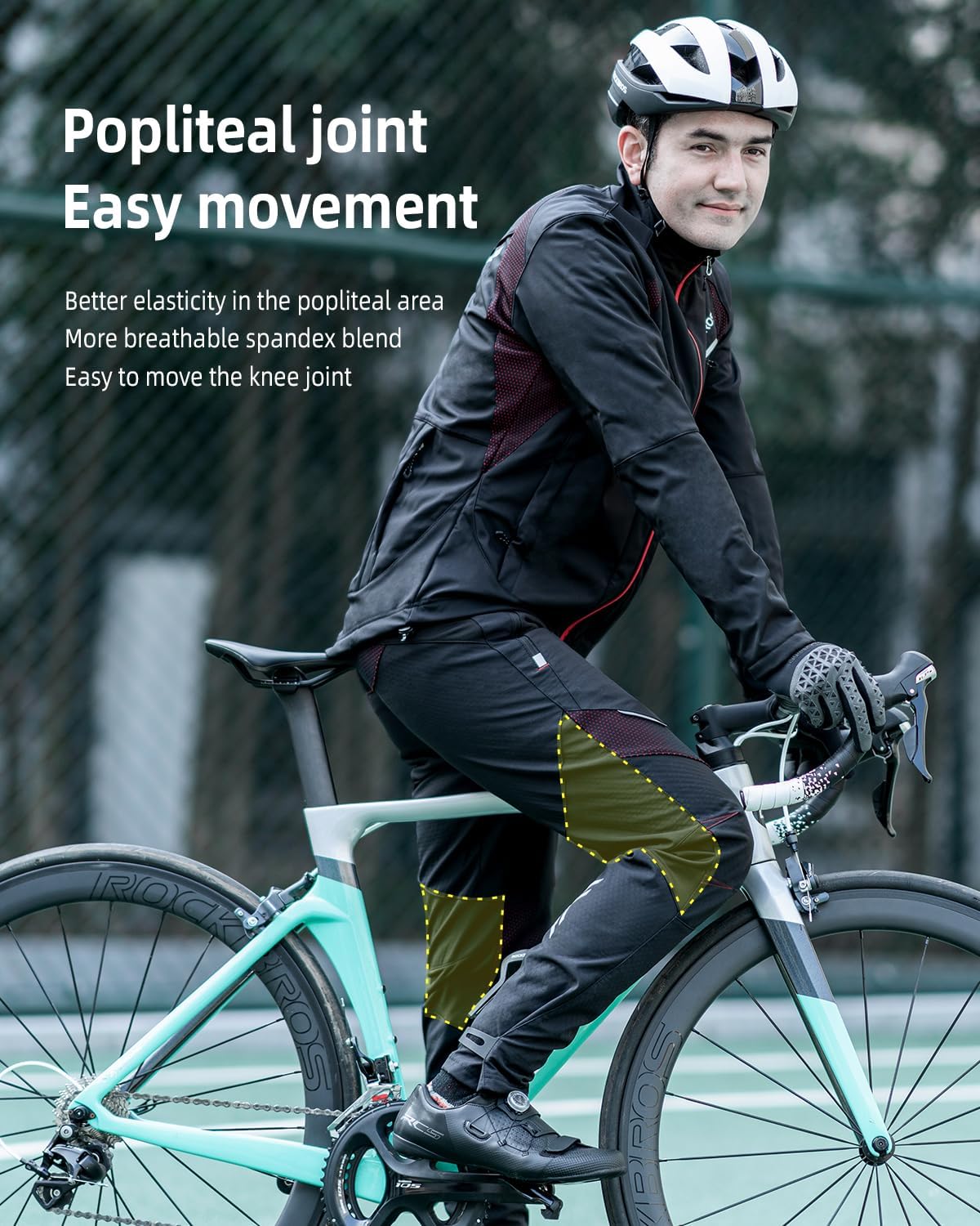 ROCKBROS Winter Cycling Pants for Men Windproof 3-Layer Warmth Road Bike