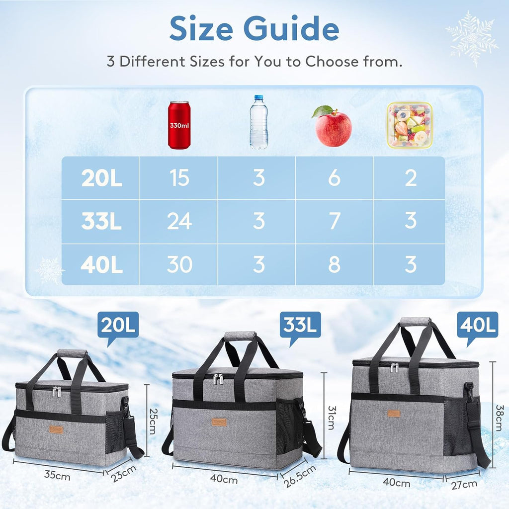 Lifewit Cooler Bag 30/50/60 Cans Collapsible, Insulated Large Lunch Bag