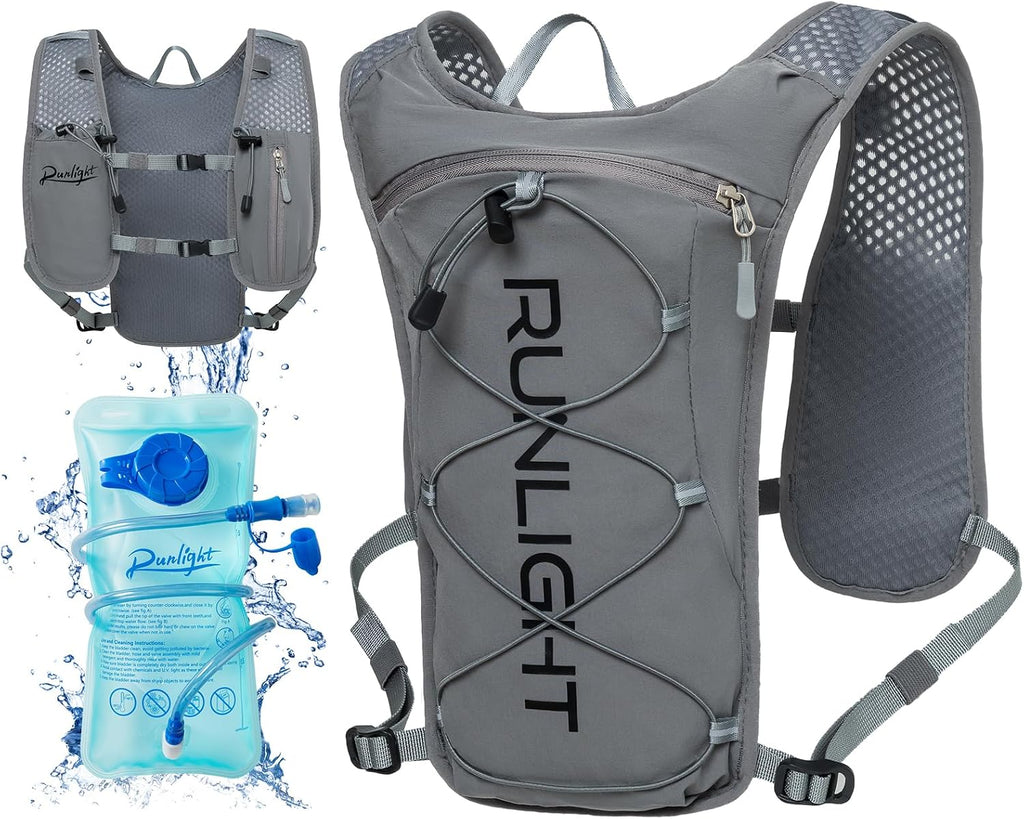 Runlight Running Vest for Women Men Lightweight Hydration Backpack Pack with 1.5L Water Bladder Bag Hydro Daypack for Hiking,Trail,Skiing,Camping,Cycling,Race,Marathon