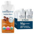 KATE FARMS Organic Nutrition Shake, Coffee, 16g Protein, 6 Pack