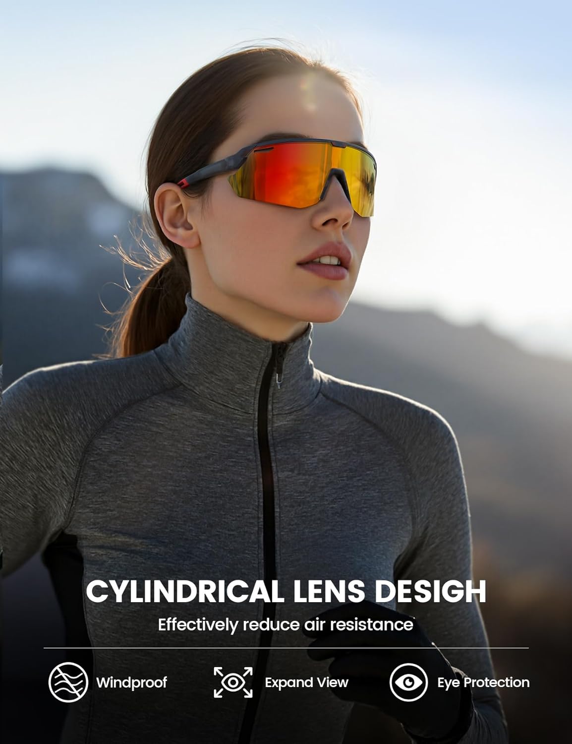 Lamicall 24g Polarized Sports Sunglasses for Men Women - UV400 Protection Sun Glasses for Baseball Running Cycling Fishing