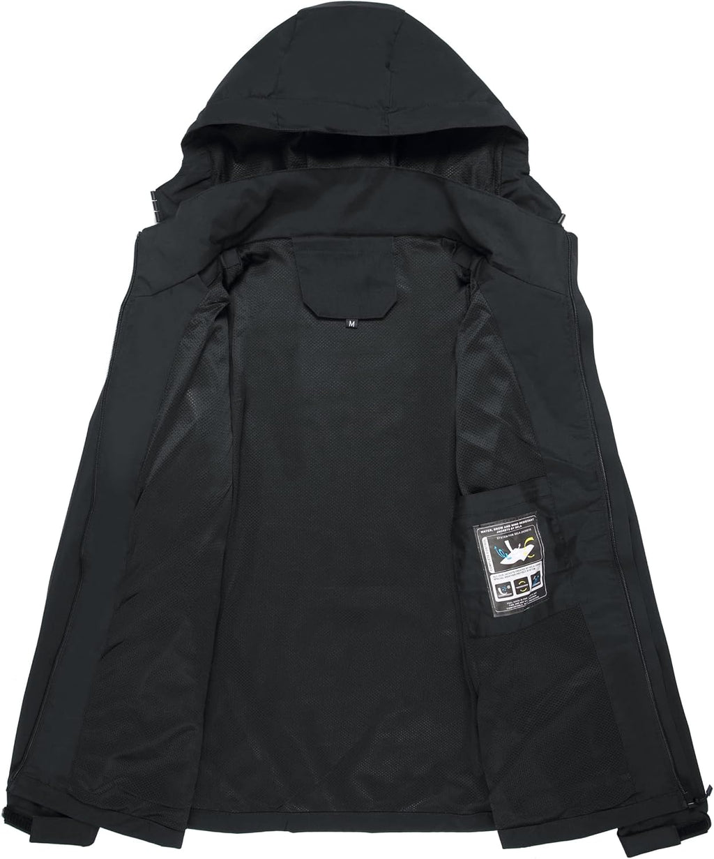 Men's Lightweight Waterproof Rain Jacket,Shell Hooded Outdoor Raincoat Hiking Windbreake jacket