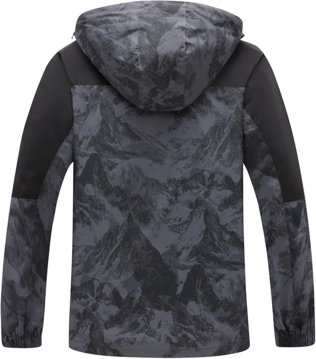 GIISAM Rain Jacket for Men, Mens Waterproof Raincoat Lightweight Rain Jackets Outdoor Rain Coat Windbreaker with Hood