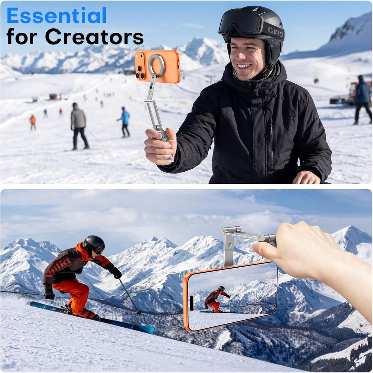 OMOTON TP06-E [3-Adjust] Sturdy Magnetic Phone Tripod for iPhone 17, Sliver