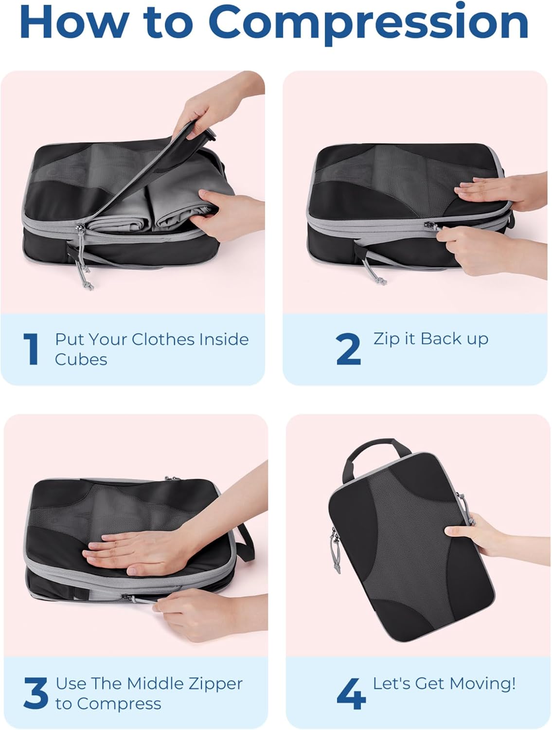 Bagsmart Compression Packing Cubes, Travel Bag Cruise Ship Essentials