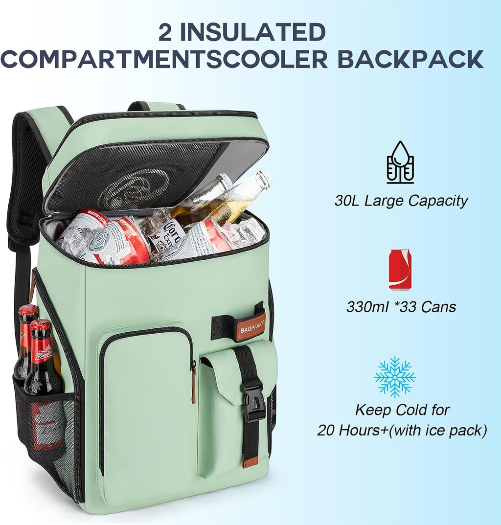 Bagparkk 33/45 Cans Leakproof Insulated Cooler Backpack with Double Deck