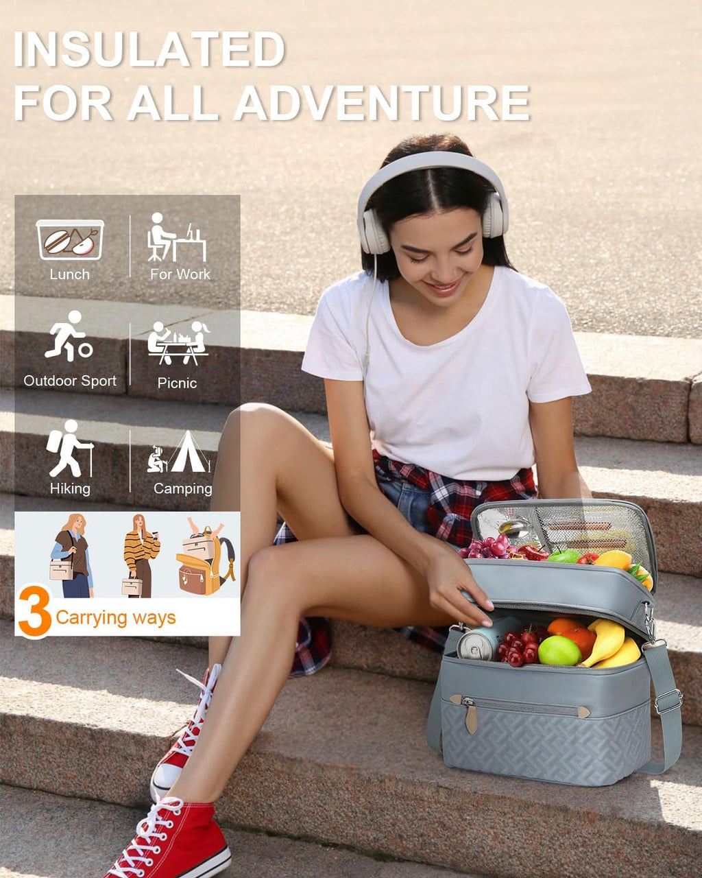Capolo Lunch Bag for Women Men Insulated Lunch Tote Leakproof Lunchbox Bags