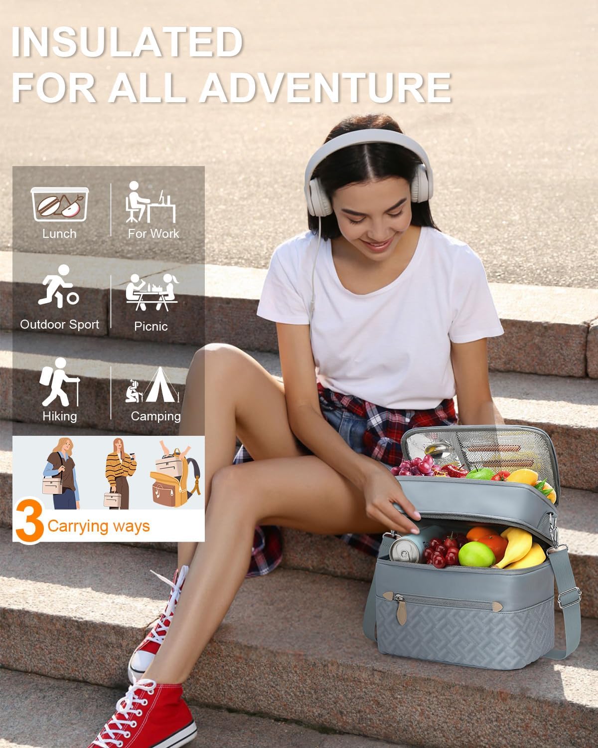 Capolo Lunch Bag for Women Men Insulated Lunch Tote Leakproof Lunchbox Bags