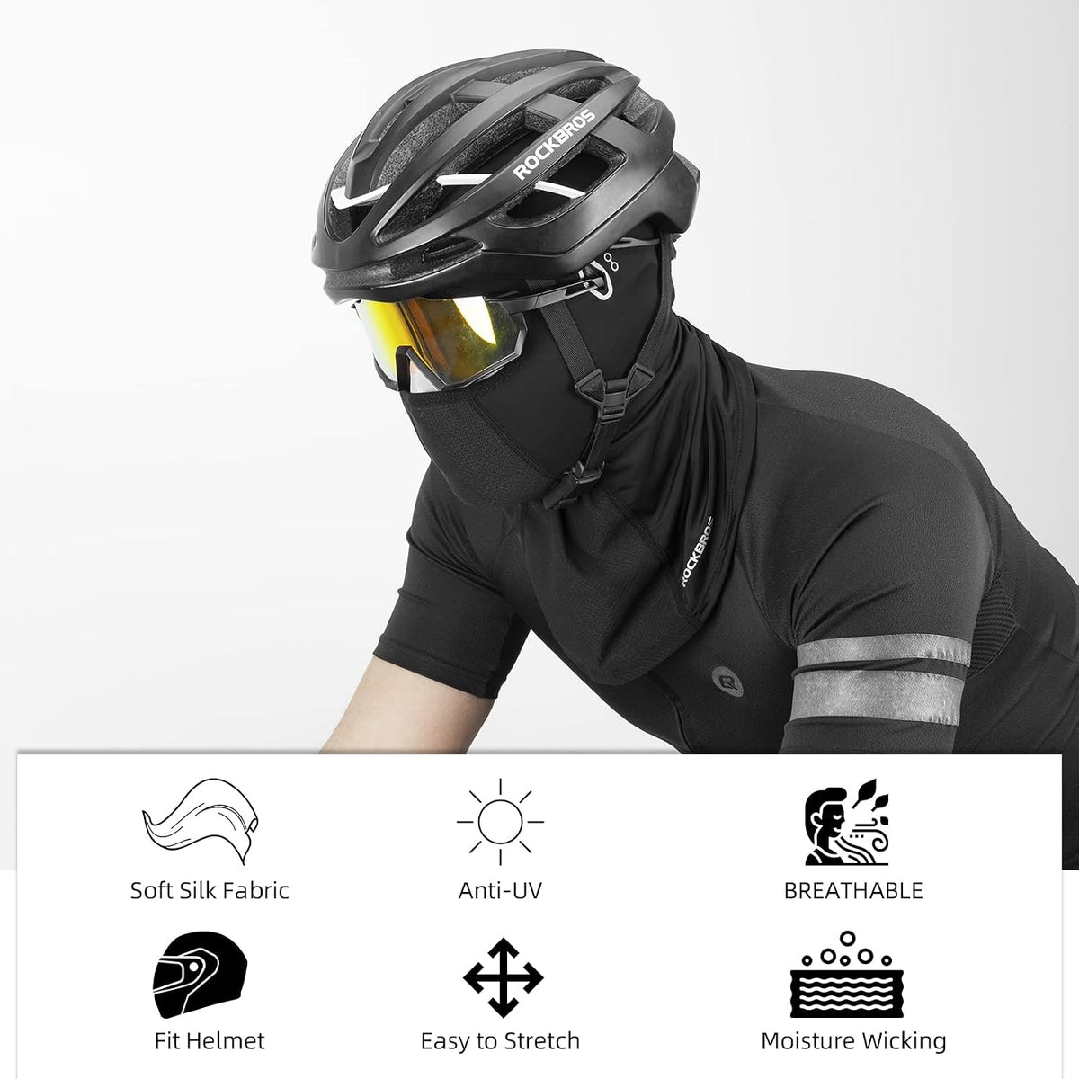 ROCKBROS Summer Balaclava Face Mask Cooling Neck Gaiter Breathable Face