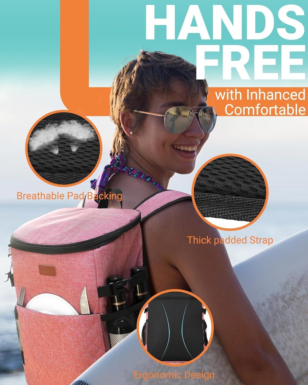 Soft Cooler Backpack for Men: Small Insulated Backpack Coolers for Beach
