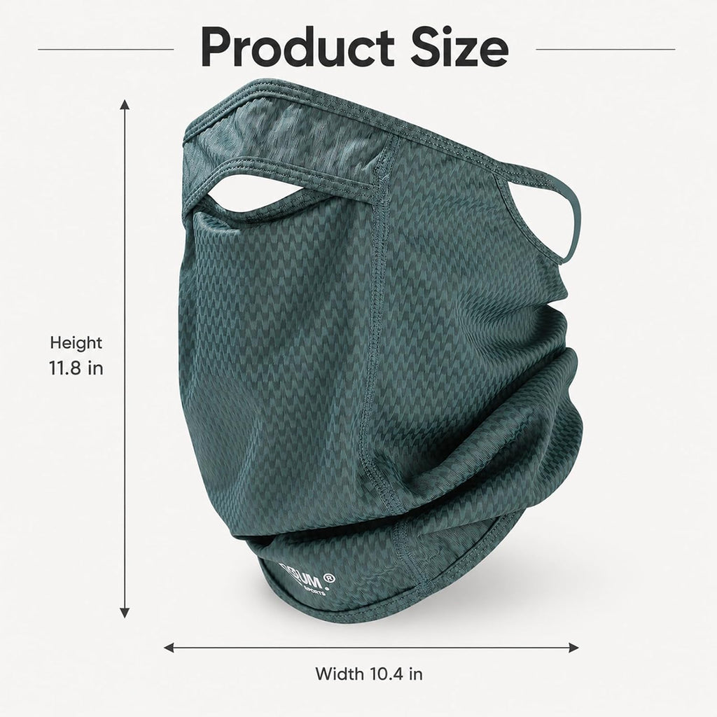 Sun Protection Face Mask with Neck Cover, Cooling Breathable Ear Loop Neck Gaiter for Fishing Cycling Running