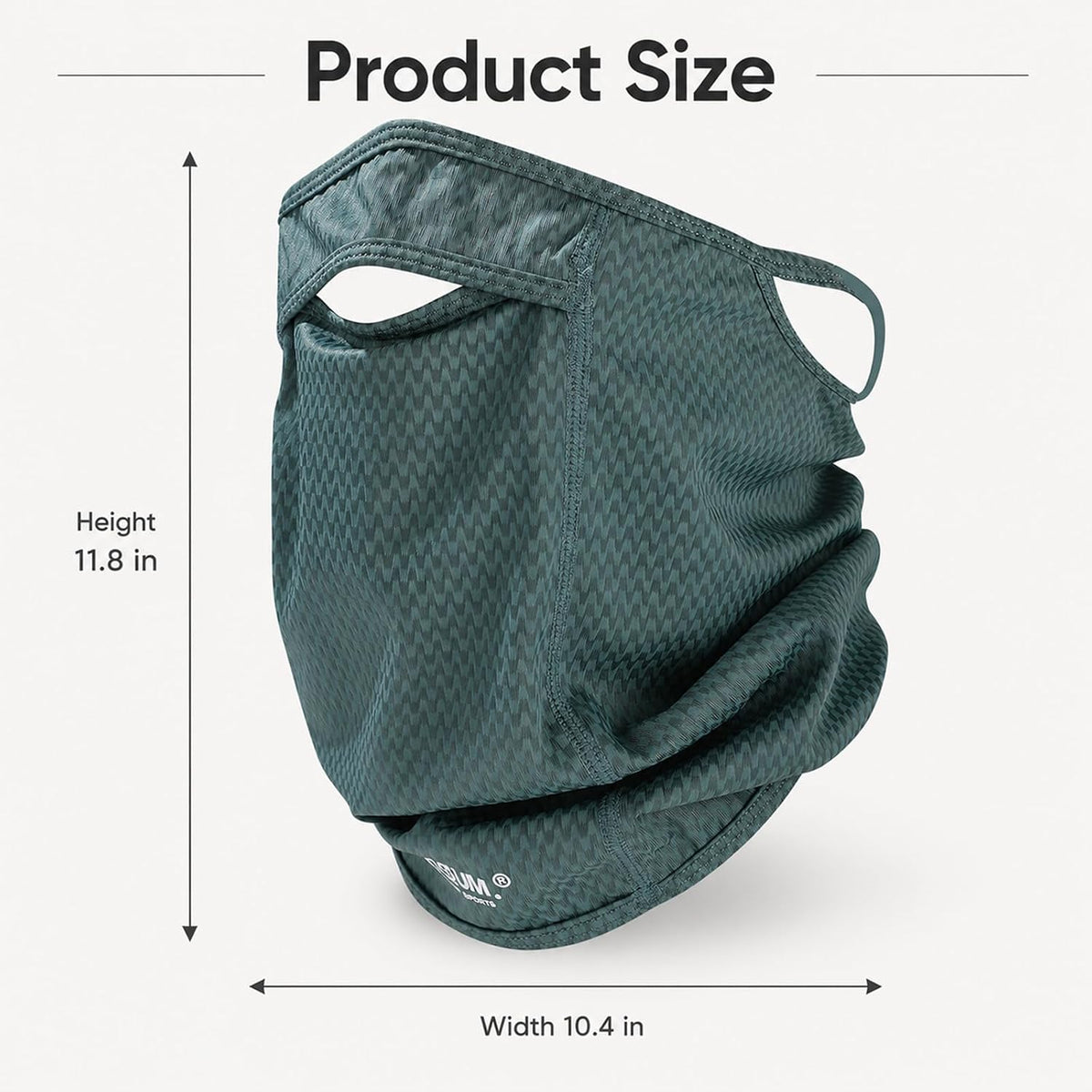 Sun Protection Face Mask with Neck Cover, Cooling Breathable Ear Loop Neck Gaiter for Fishing Cycling Running