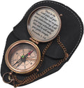 Proverbs 3: 5-6 Engraved Compass Gift for Men, Trust In The Lord Inscription Compasses Graduation Gift, Confirmation Gift, Baptism Religious Gift, Communion Survival Brass Compass With Leather Case