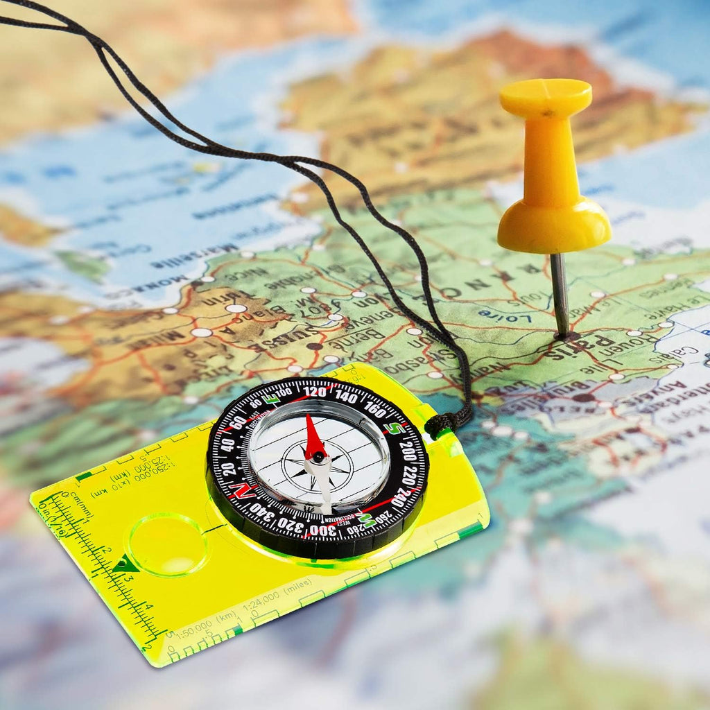 BBTO 9 Pieces Orienteering Compass Hiking Backpacking Camping Compass Map Reading Outdoor Waterproof Compass for Scout Men Women