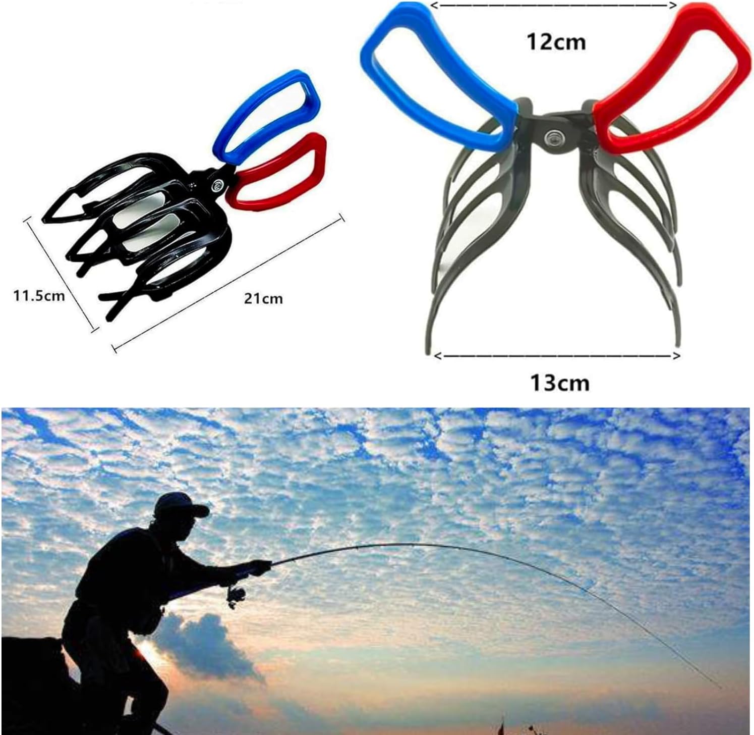 3 Claw Fish Gripper, Metal Fishing Pliers Gripper Catch Fish Control Clamp, Must Have Fishing Pliers Control Tool Fishing Accessories for Most Freshwater Fish Grip Tackle Holder