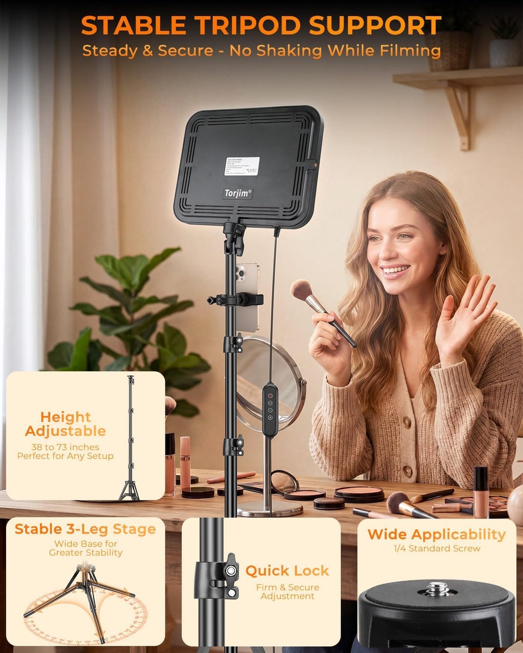 Torjim 12 Inch Video Light Kit for Creators | 30W High Brightness