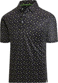 Hodaweisolp Golf Shirts for Men Dry Fit Print Short Sleeve Polo Shirt