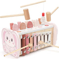 Joyreal Pink Wooden Montessori Toys for 1 Year Old Hammering Pounding Toys