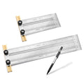 POWERTEC 6'' & 12'' Stainless Steel Precision Marking T-Square, T Rule w/Pencil for Measuring, Scribing, Setting Up Bits Height, Woodworking & Crafting Marking Tools for Drill Press,Table Saw 80032