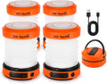 THORFIRE Hand Crank Camping Lantern 4 Pack,2-in-1 Collapsible LED Light