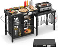 Grill Table for Blackstone Griddle Camping Grill Table Foldable Fits Ninja