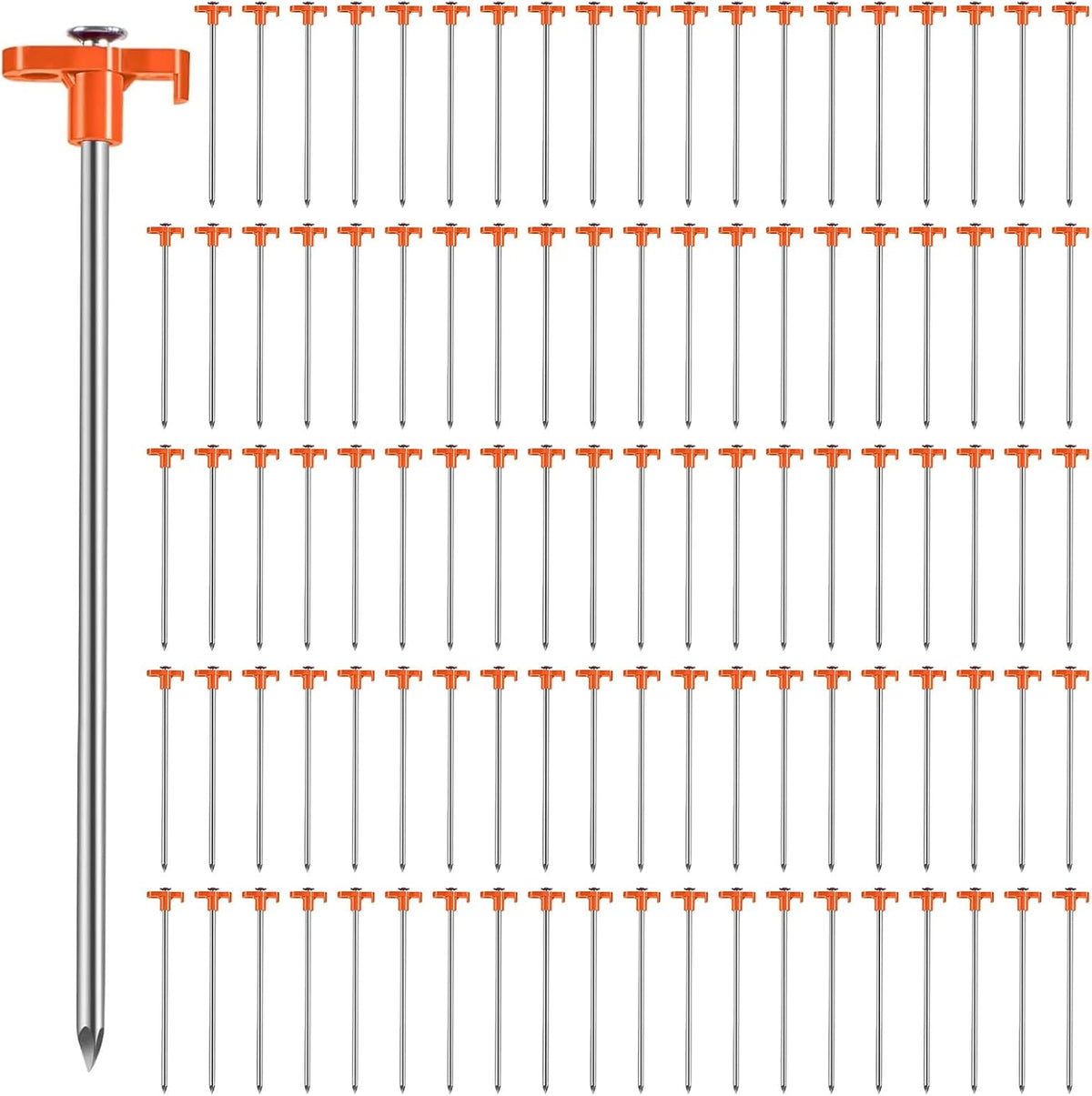 50 Pack Tent Stakes Heavy Duty 10 Inch Camping Stakes Yard Stakes Metal Tent Pegs for Ground Stakes Tent Spikes for Camping Garden Yard (Green)