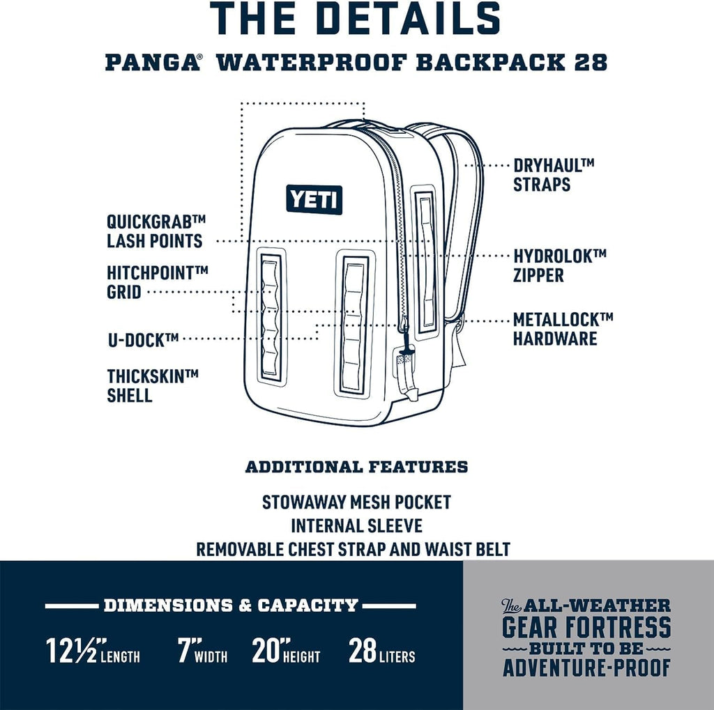 YETI Panga 28 Airtight Waterproof Submersible Backpack, Olive/King Crab Orange