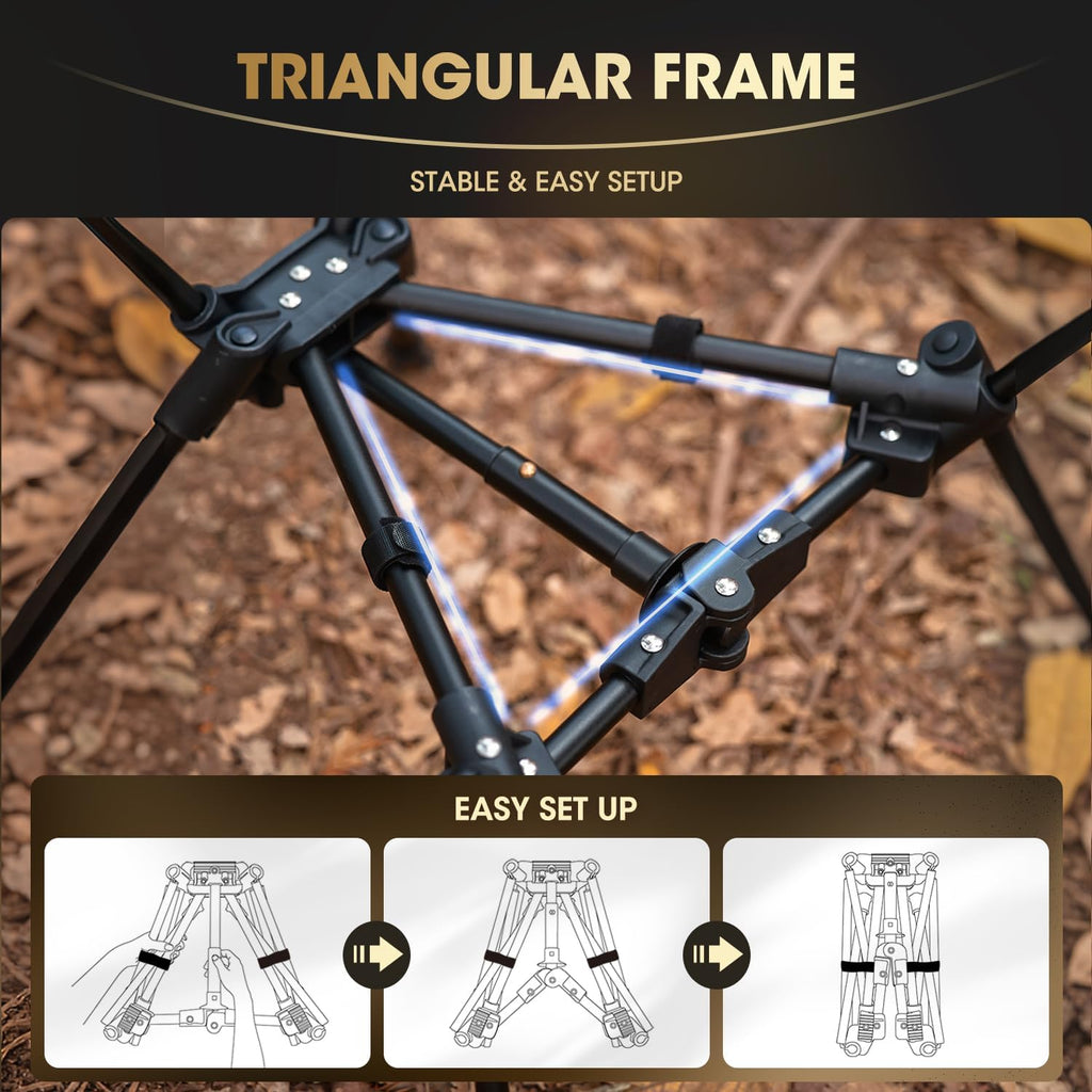 MOON LENCE Portable Camping Chair Lightweight Foldable Chair - The 4th Generation Portable Folding Chair - Compact, Ultralight Folding Chairs for Hiking Mountaineering Beach