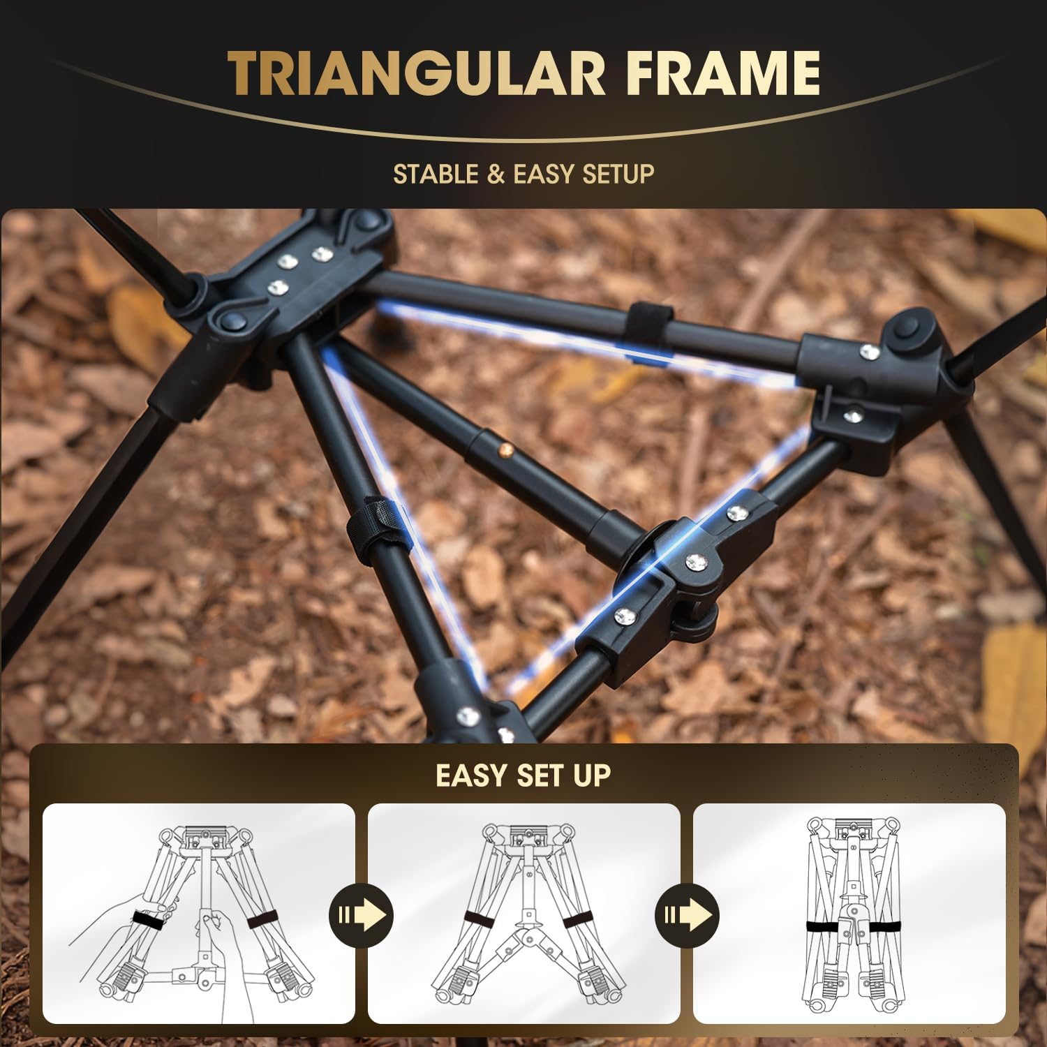 MOON LENCE Portable Camping Chair Lightweight Foldable Chair - The 4th Generation Portable Folding Chair - Compact, Ultralight Folding Chairs for Hiking Mountaineering Beach