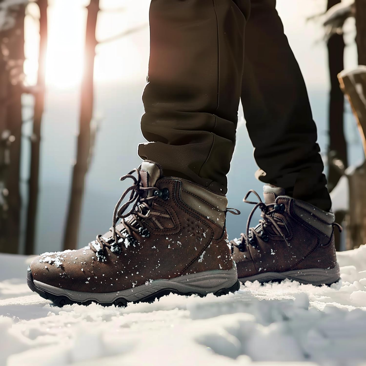 NORTIV 8 Men's Hiking Winter Insulated Snow Boots