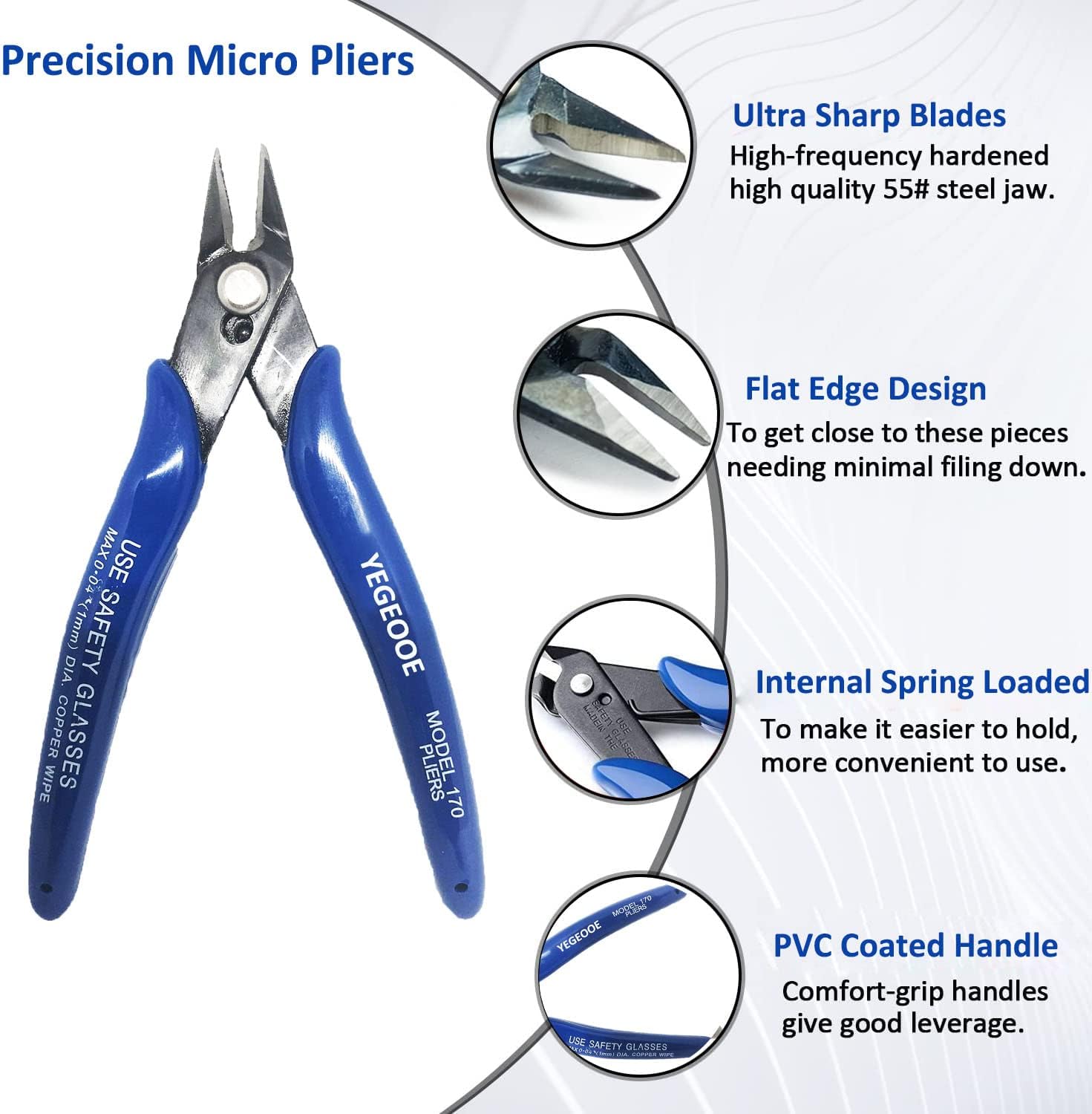 Small Wire Cutters, 10PACK Precision Diagonal Cutting Pliers Side Cutter, Nippers, Micro Flush Cutters, Shear Cutters, Wire Snips