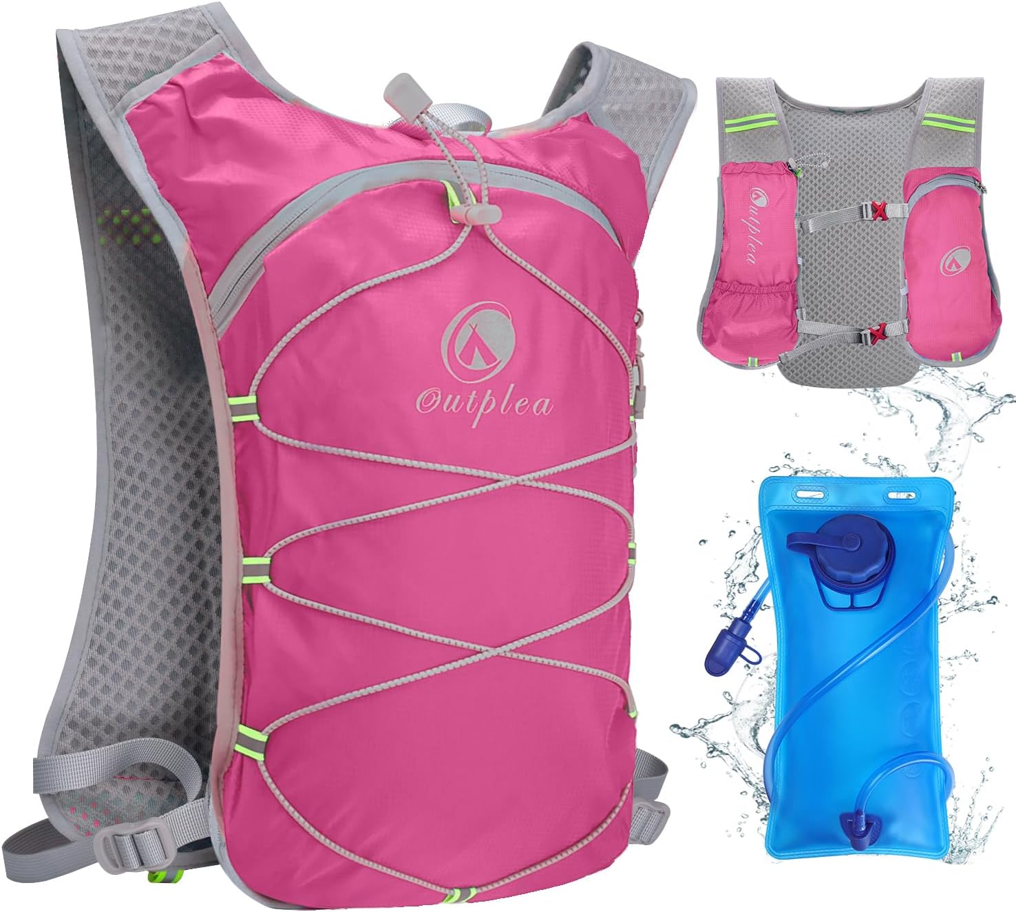 Ouplea Small Running Hydration Backpack Hydro Vest with 2L Water Bladder