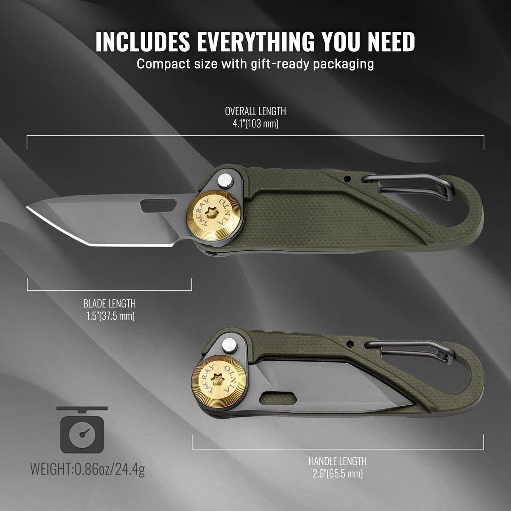 TACRAY Vinto 5-in-1 Pocket Multitool Folding Utility Knife for EDC