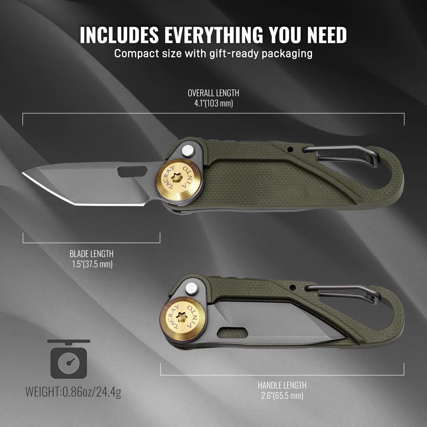 TACRAY Vinto 5-in-1 Pocket Multitool Folding Utility Knife for EDC