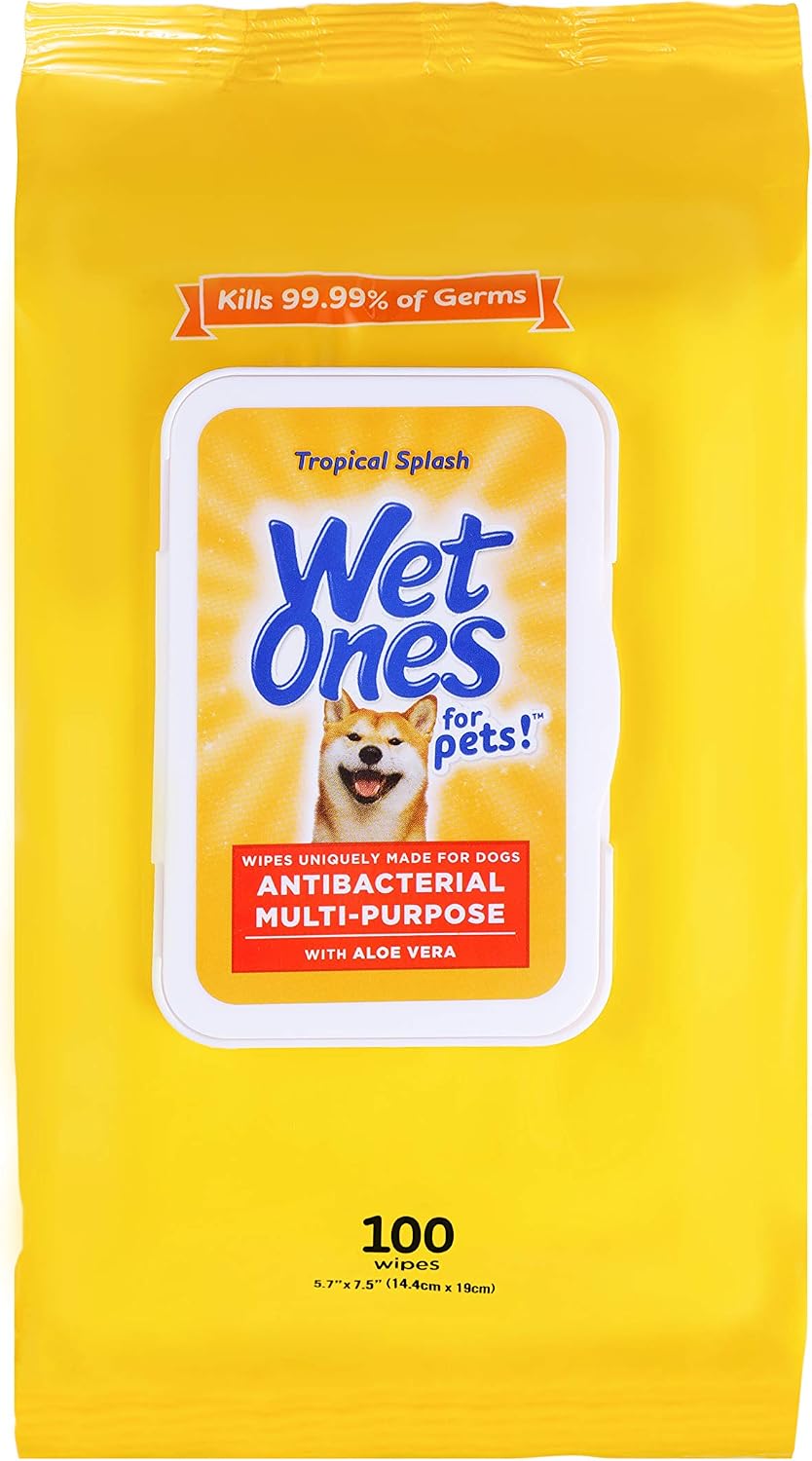 Wet Ones for Pets Multipurpose Dog Wipes, Tropical Splash, 100 Count, 3-Pk