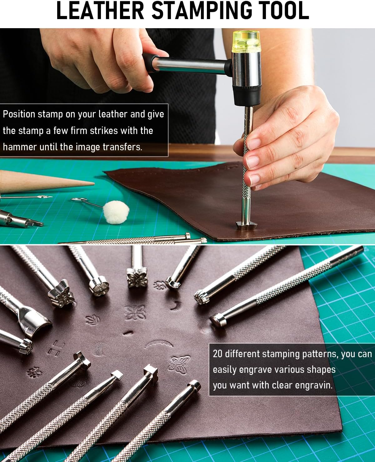 Nicpro 85PCS Leather Tooling Beginner Kit with Custom Storage Bag