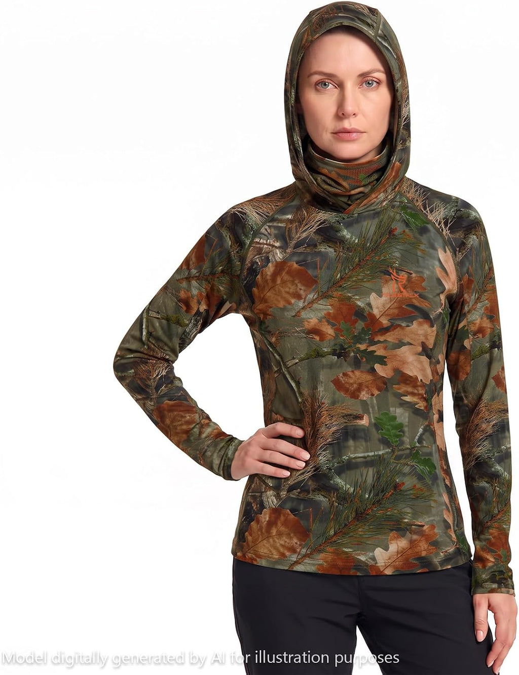 Women’s UPF 50+ Hunting Hoodie Shirt with Face Mask