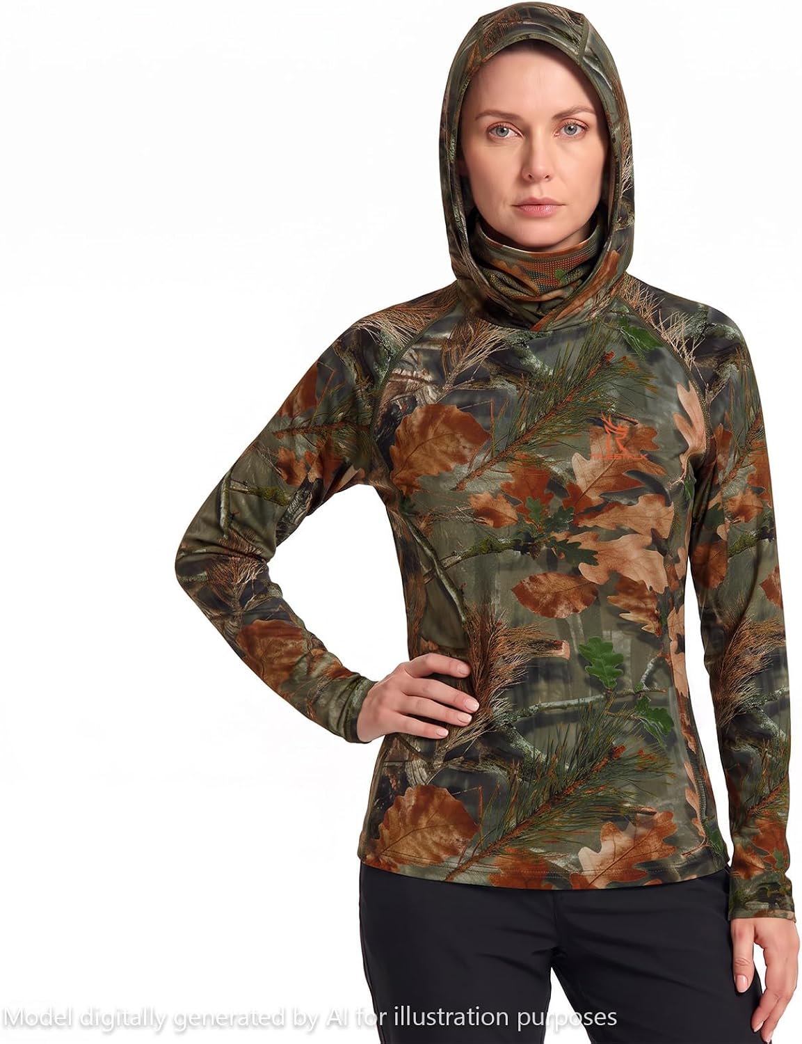 Women’s UPF 50+ Hunting Hoodie Shirt with Face Mask
