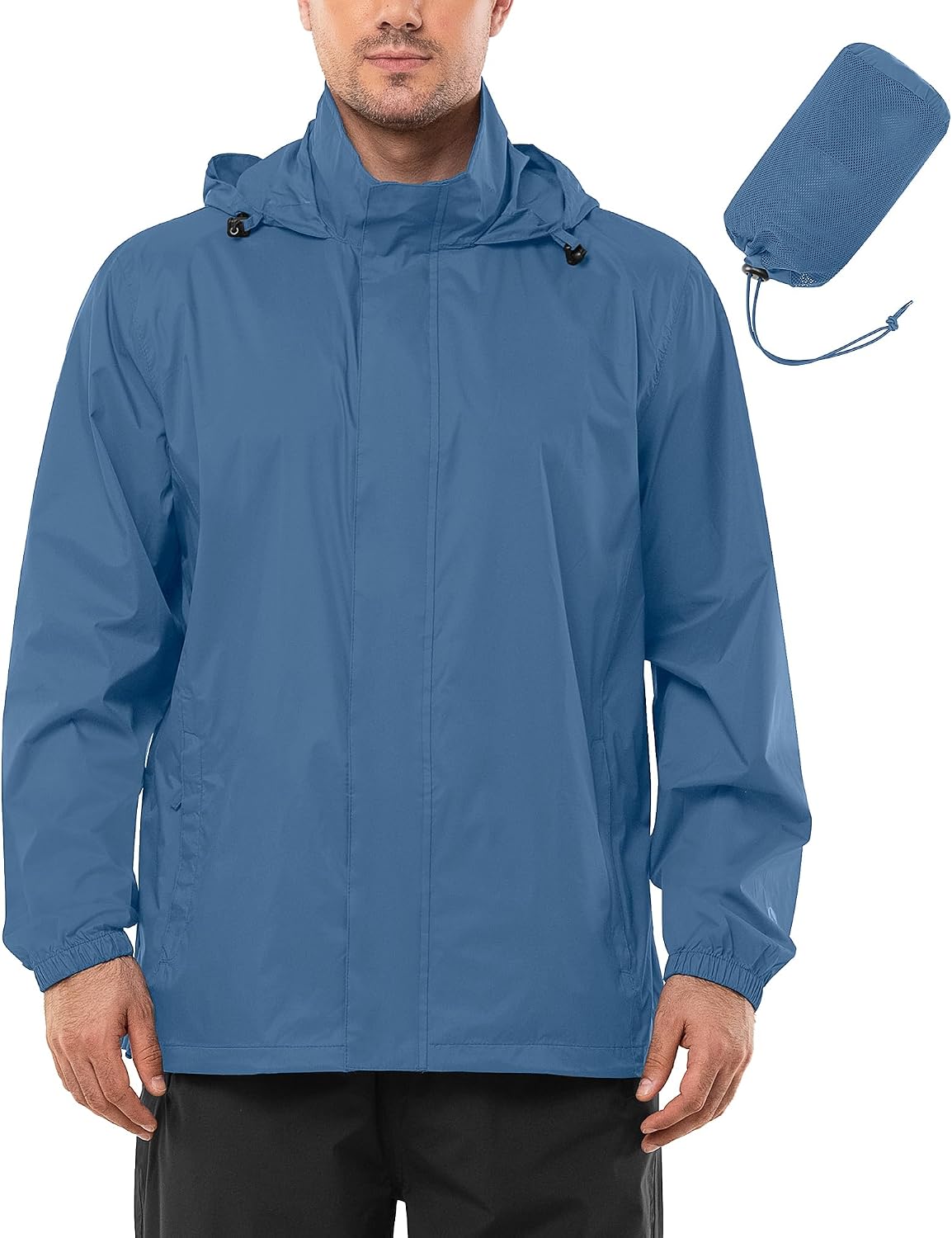 Outdoor Ventures Men's Rain Jacket Waterproof Lightweight Packable Raincoat