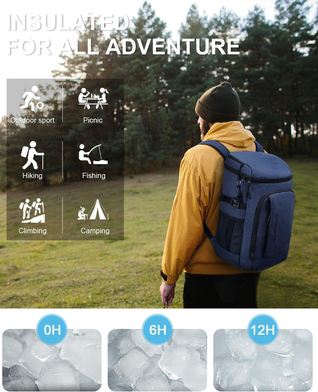 Capolo Cooler Backpack Insulated Leak Proof for Women Men Soft Cooler Bag