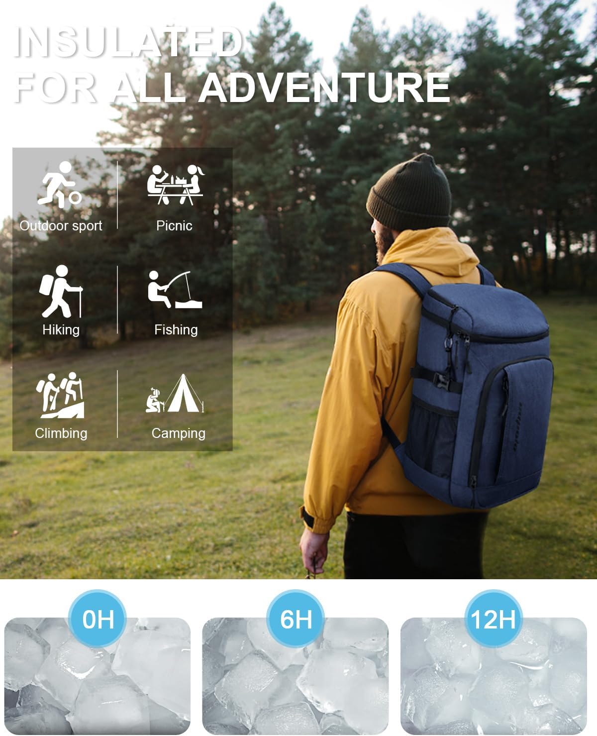 Capolo Cooler Backpack Insulated Leak Proof for Women Men Soft Cooler Bag