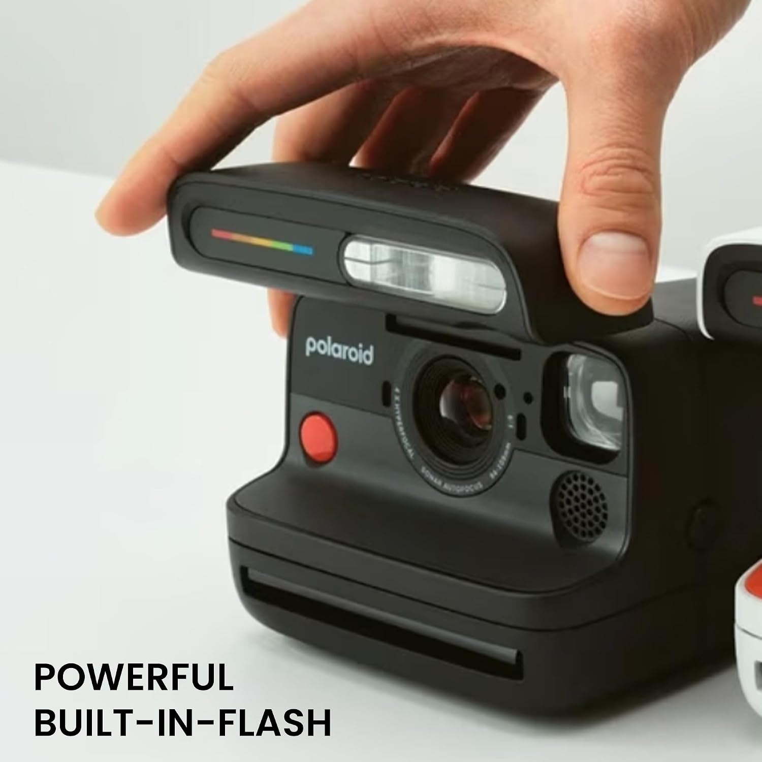 Polaroid Flip Instant Camera in Black with 4-Lens System + 16 Film Bundle | Instant Camera for Travel, Parties &amp; Creative Photography, Sonar Autofocus, Compatible with i-Type &amp; 600 Film