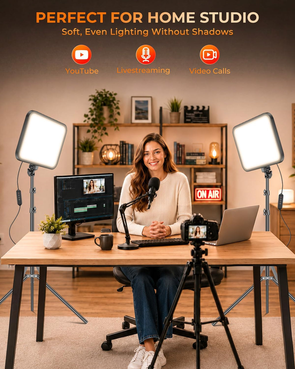 Torjim 12 Inch Video Light Kit for Creators | 30W High Brightness