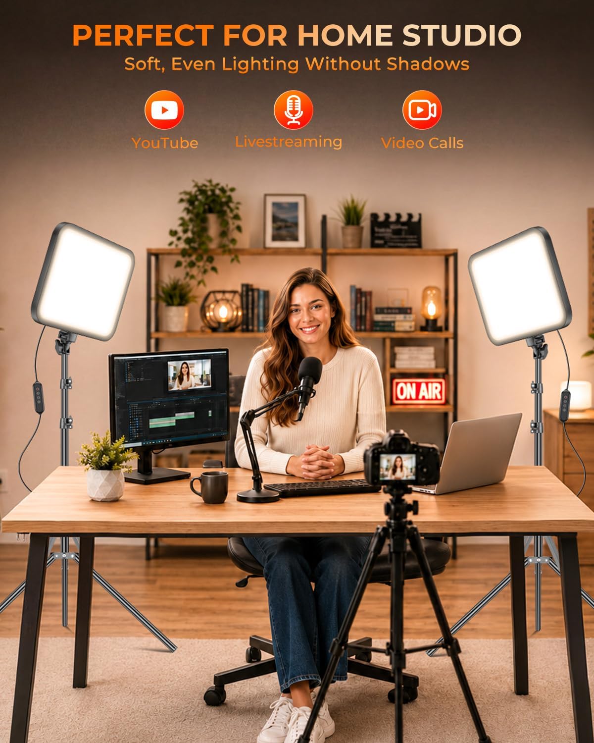 Torjim 12 Inch Video Light Kit for Creators | 30W High Brightness